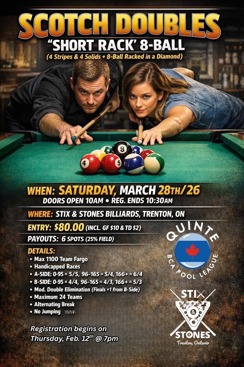Scotch Doubles Short Rack 8-Ball